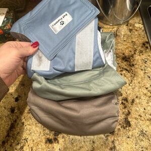 Dog Diaper Set - Blue, Green, Brown